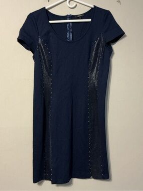 Grayse Navy Blue W/ Studs Cocktail Dress